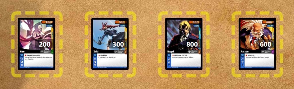 Character cards in the arena showing its BP in thoushands
